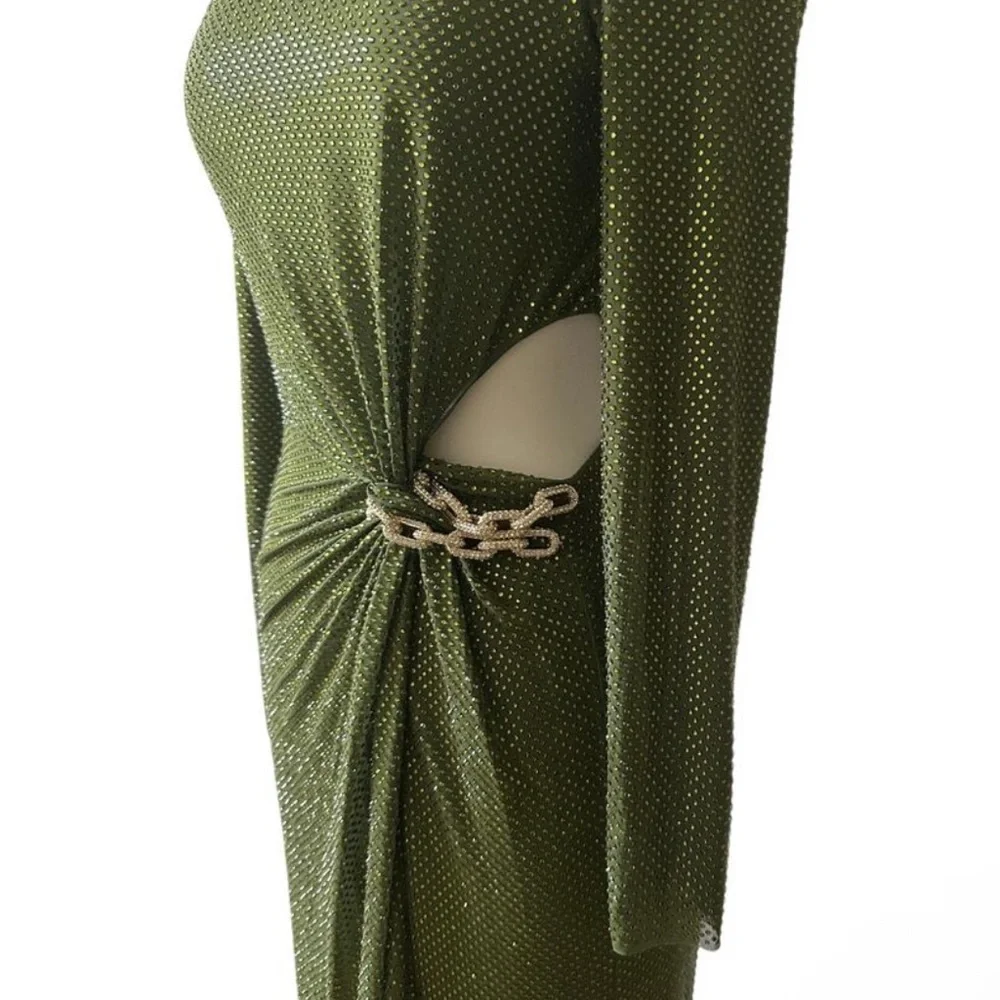 Self-Portrait Sparkling Green Long Sleeve Dress - Picture 10 of 13